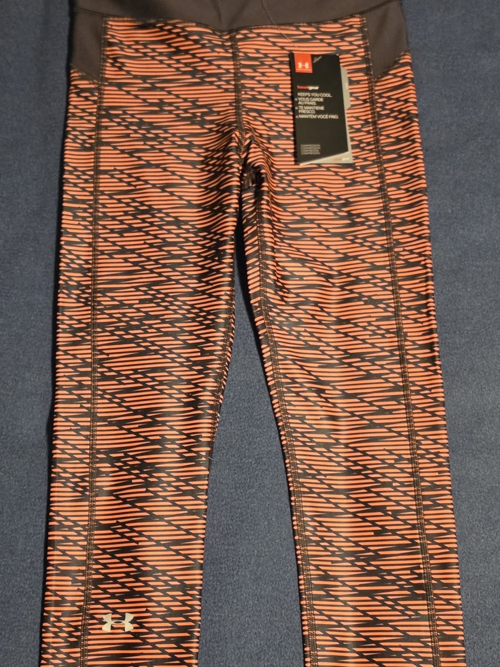 Under Armour Women's Coral & Black Geo-Print Leggings